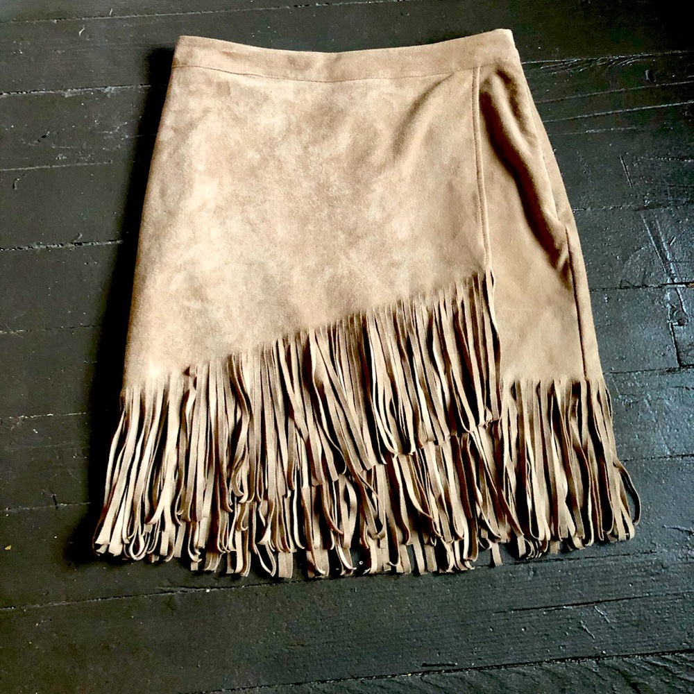 Abercrombie & Fitch Tan Fringe Skirt